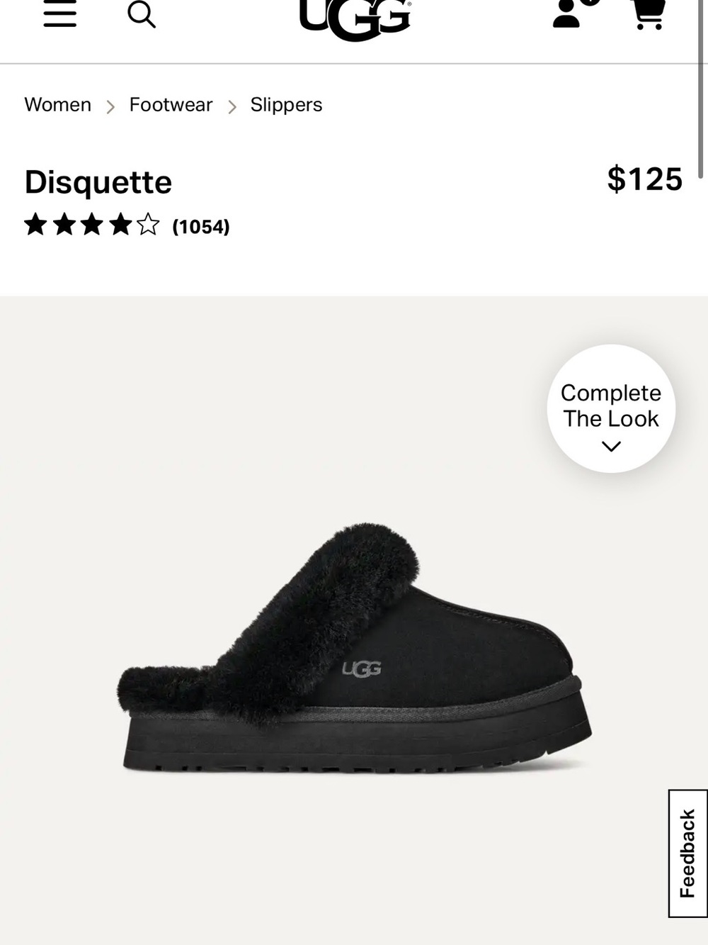 UGG Disquette Black Slippers